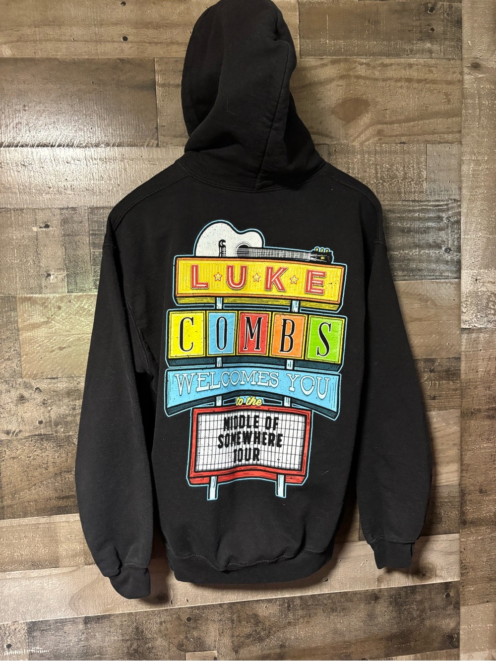 Luke Combs Concert Hoodie Black - Men's Middle of Somewhere S/M